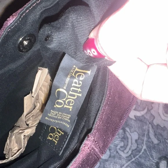 Vintage Dark Purple Suede Shoulder Bag - Picture 5 of 6